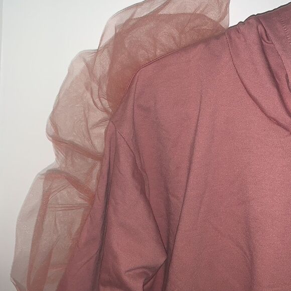 Fashion nova NWT pink tulle sweatshirt large - Picture 3 of 6